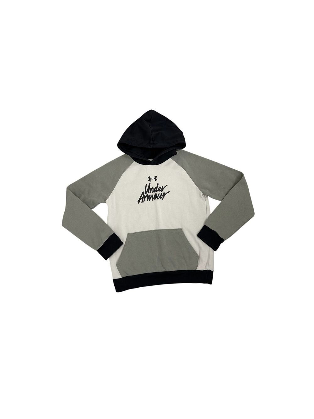 Under Armour Hooded Sweatshirt Fleece Script Hoodie Black Youth Large 14/16
